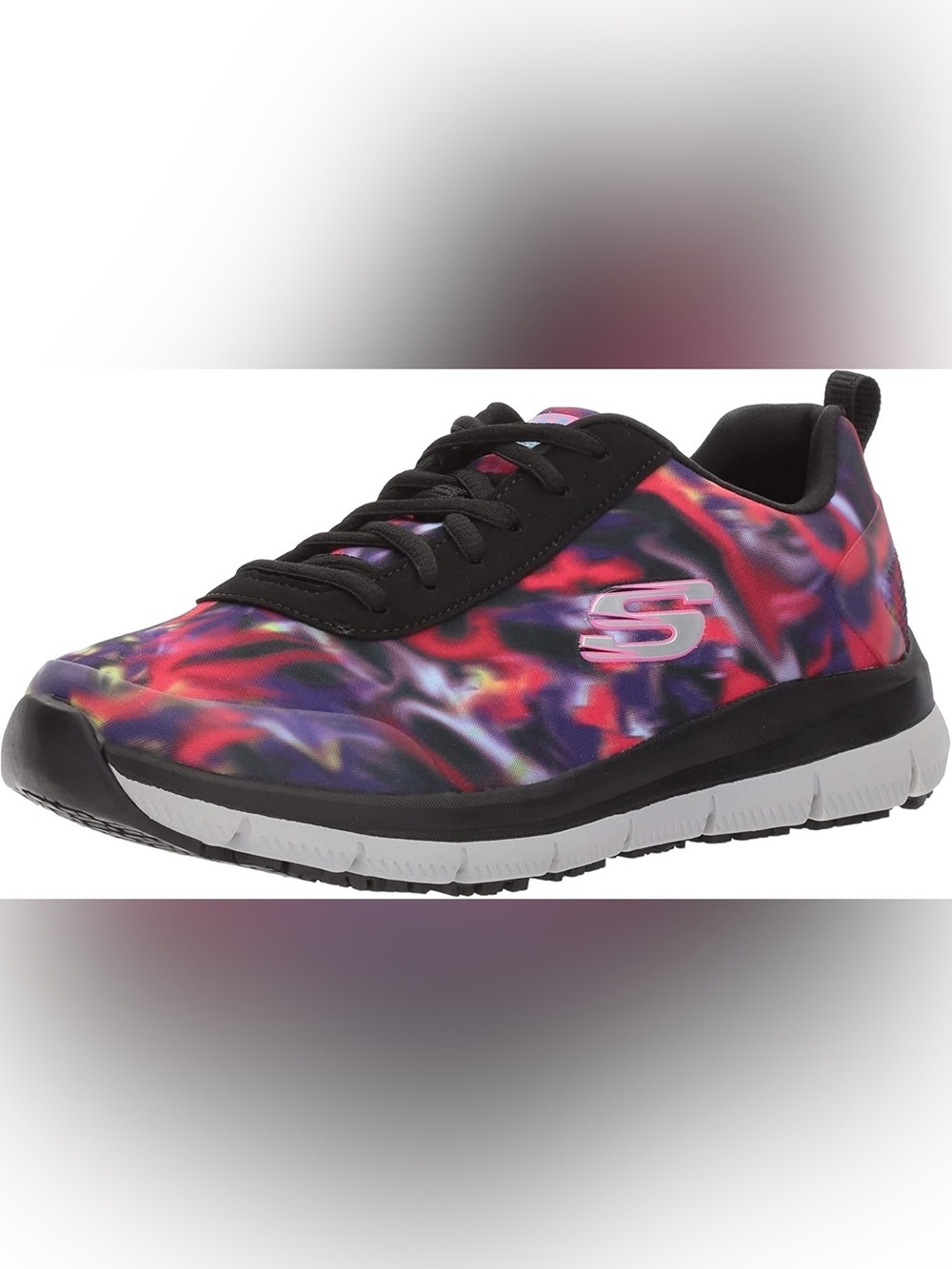 Skechers Women’s Black with Pink & Purple Tie-Dye Athletic Sneakers